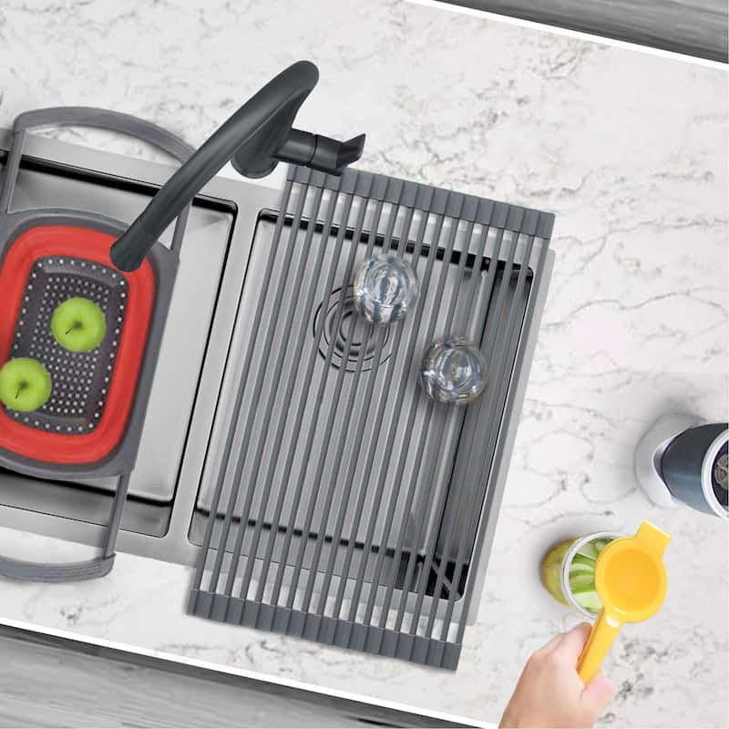 STYLISH Multipurpose Over Sink Roll-Up Dish Drying Rack