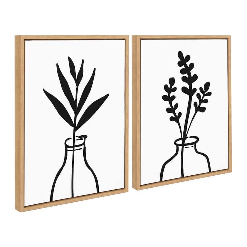 Kate and Laurel Sylvie Botanical Set by The Creative Bunch Studio - Natural - 2 Piece 18x24 - Plastic - Brown