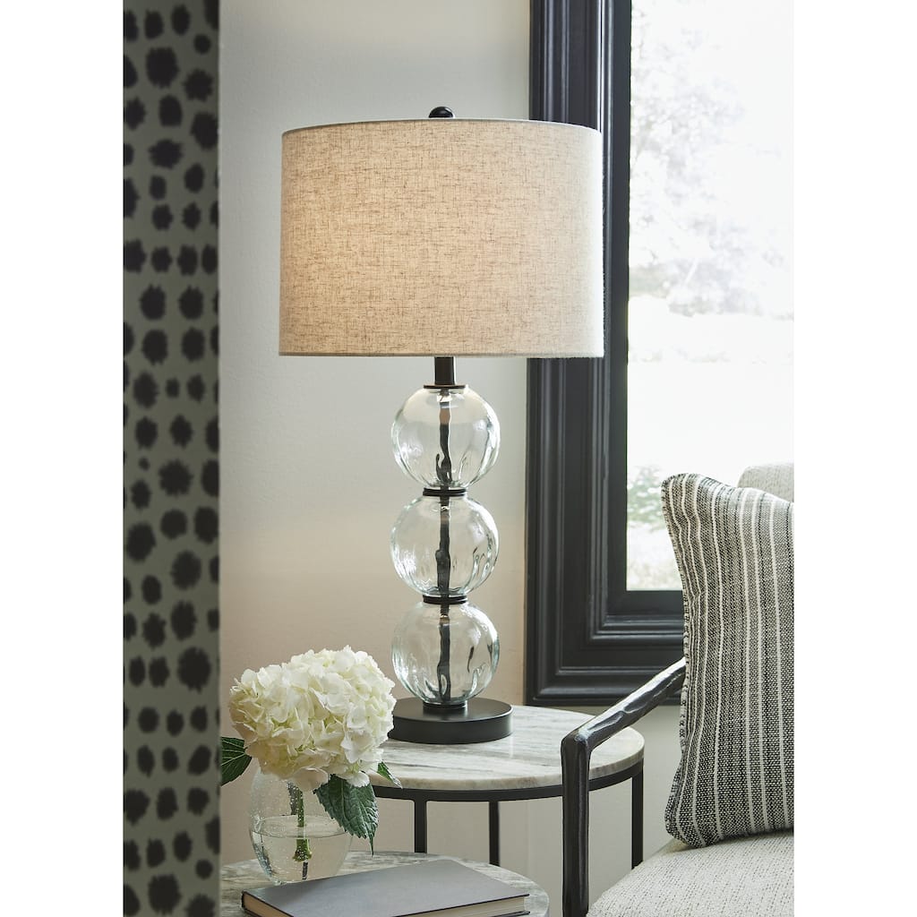 Signature Design by Ashley Airbal Clear/Black Table Lamp (Set of 2) - 14.88"W x 14.88"D x 29.38"H