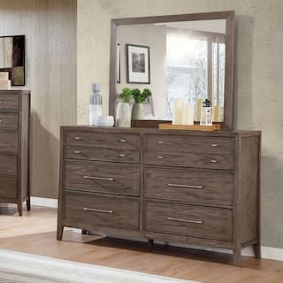 Wria Transitional Grey 2-piece 6-Drawer Dresser and Mirror Set by Furniture of America