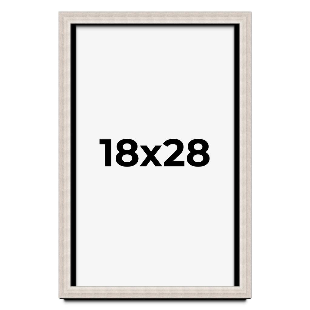 18x28 Shadow Box Frame Silver Real Wood Contemporary Shadowbox Display Frame UV Acrylic Front Acid Free Backing and Hardware