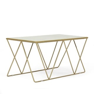 Sardis Modern Glam Handcrafted Marble Top Coffee Table by Christopher Knight Home - 37.00" L x 19.00" W x 18.00" H