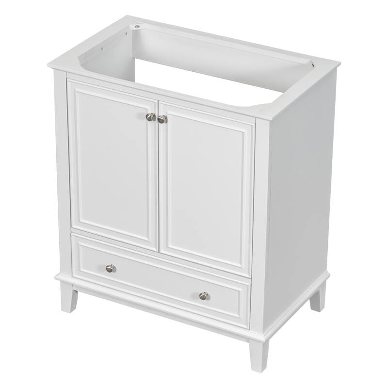 Modern 30 Inch Bathroom Vanity Base with Drawer and Adjustable Shelves, Cabinet Only without Sink