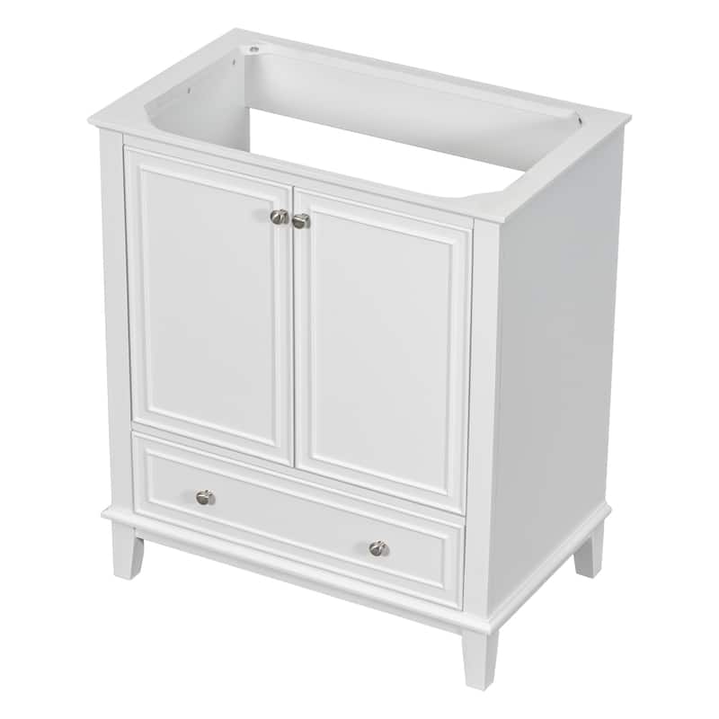 Roomfitters 30" Bathroom Vanity without Sink, Base Only, Cabinet with Doors and Drawer, Solid Frame and MDF Board