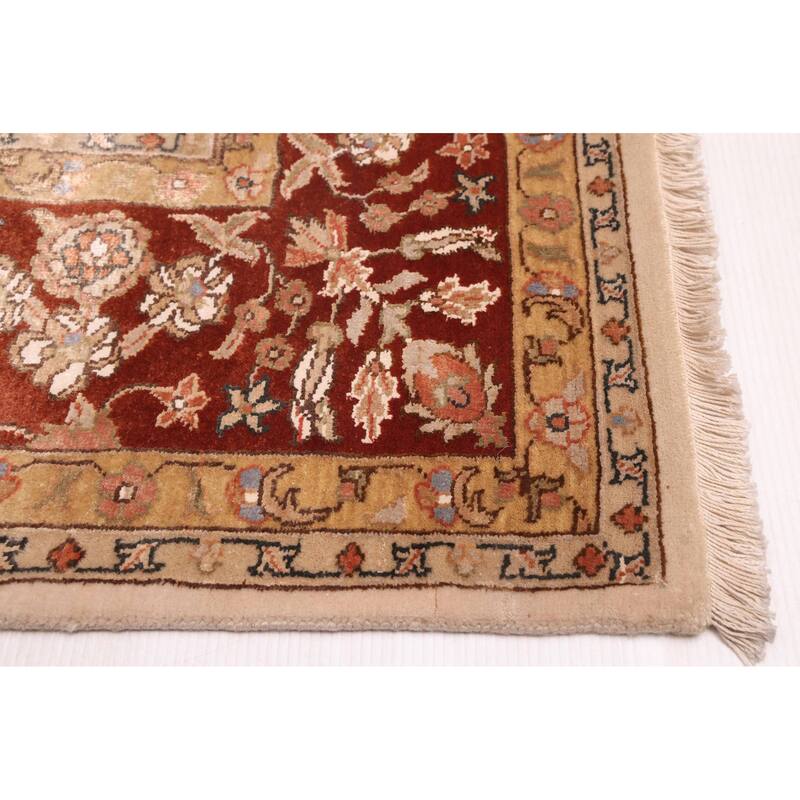 ECARPETGALLERY Hand-knotted Mirzapur Beige Silk, Wool Rug - 5'6 x 8'0