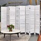 preview thumbnail 24 of 31, 5.6 Ft Tall 4/6/8 Panel Wood Room Divider Folding Privacy Screen 8 Panel - White