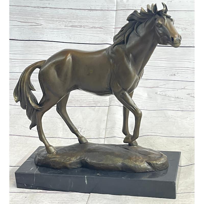 Large Arabian Horse Bronze Sculpture Statue By Williams Figurine Figure Decor