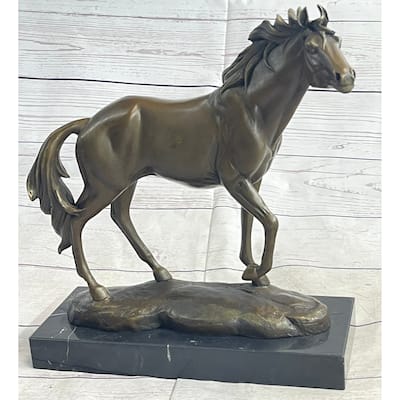 Large Arabian Horse Bronze Sculpture Statue By Williams Figurine Figure Decor