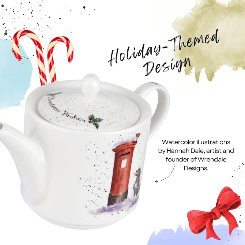 Royal Worcester Wrendale Designs Christmas Wishes Teapot - 16 oz