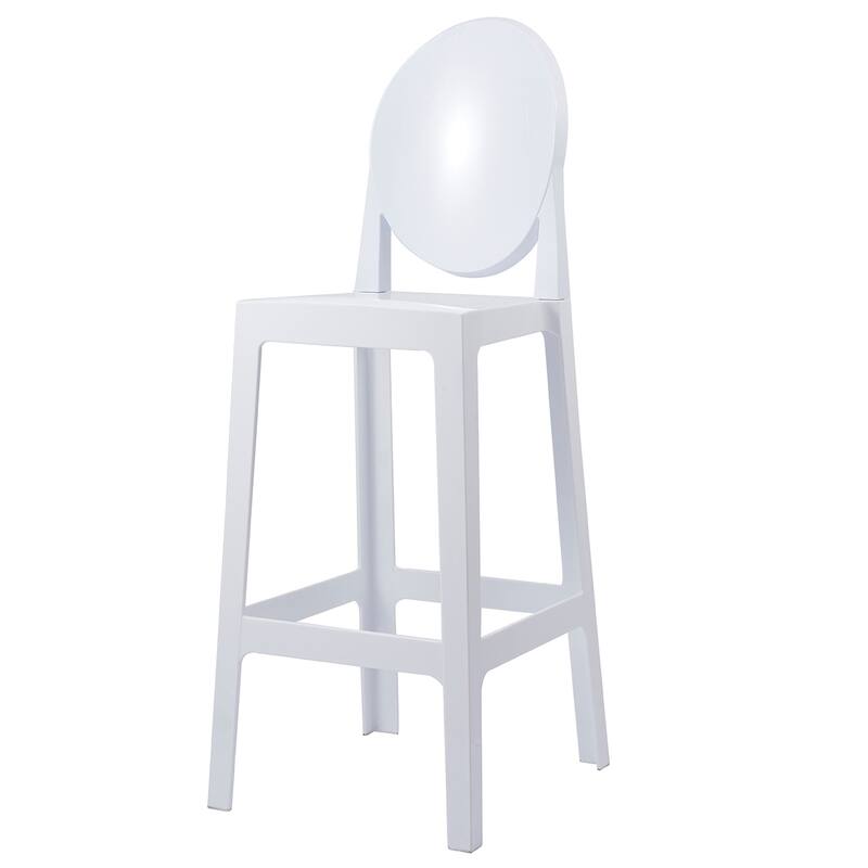 Modern Barstools With Oval Back Bar Stool Chairs For Standing Work Kitchen Island Dining Transparent Footrest Hotel (Set of 2)