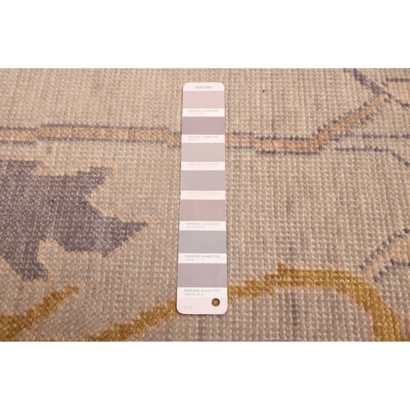 ECARPETGALLERY Hand-knotted Modern Oushak Light Grey Wool Rug - 7'11 x 9'9