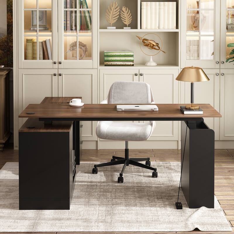 63"W Versatile Standing Desk Aesthetic with Height Customization Table