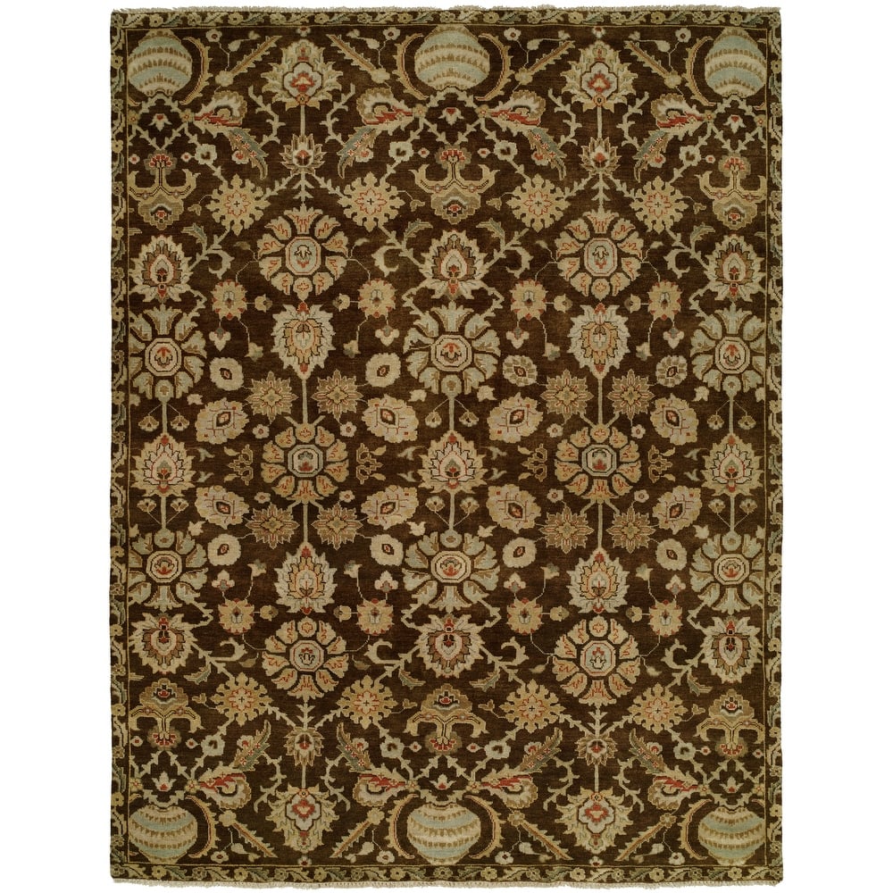 Traditional Multi-Colored Hand-Knotted Wool Area Rug