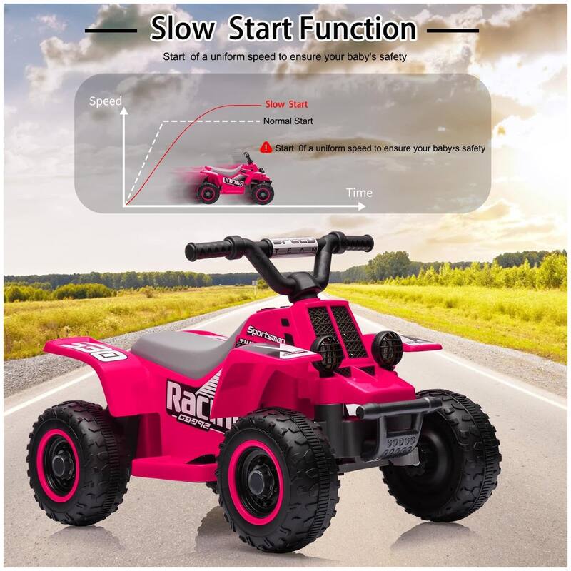 6V Kids Ride On Electric ATV with LED Headlights