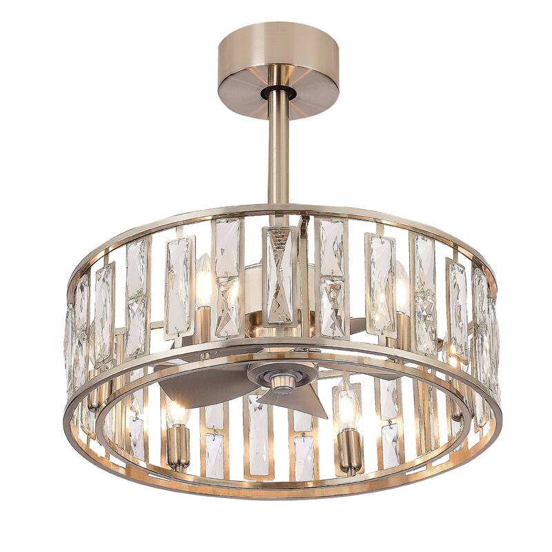 20-In Nickel Caged Ceiling Fan with Light Remote(5-blade)