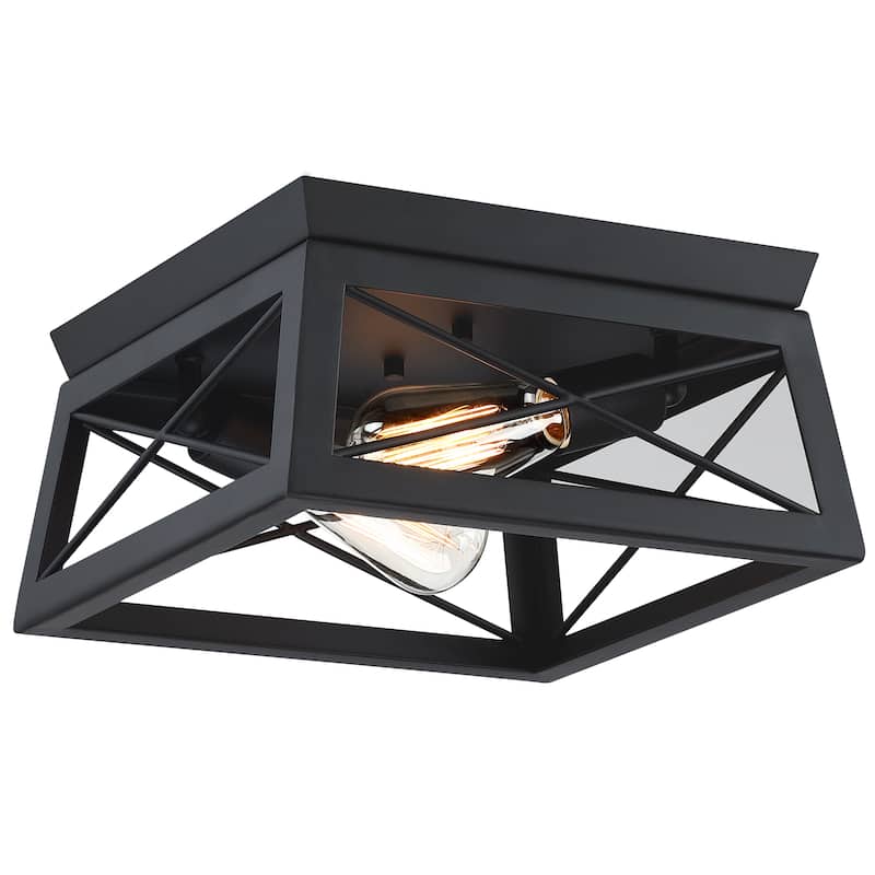 2 Light Farmhouse Flush Mount Ceiling Light