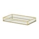 preview thumbnail 13 of 15, Veldra Gold Rectangular Fluted Glass Tray