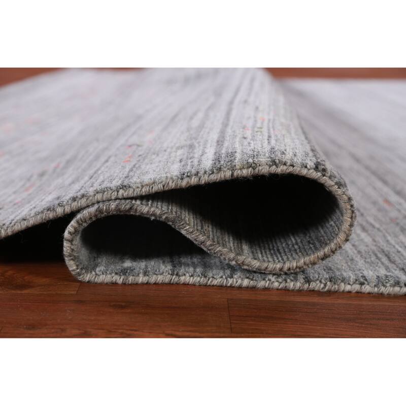 Hand Knotted Oriental 100% Wool Carpet Tribal Tribal Greys & Charcoal Gabbeh Area Rug - 12' 2'' X 9' 4''