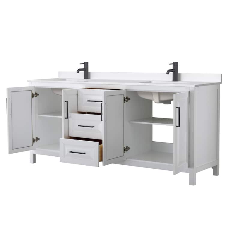 Daria 80-inch Double Vanity, Single Hole Quartz Top