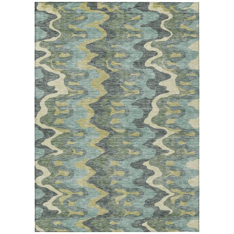 HomeRoots Abstract Transitional Rectangle Outdoor Rug