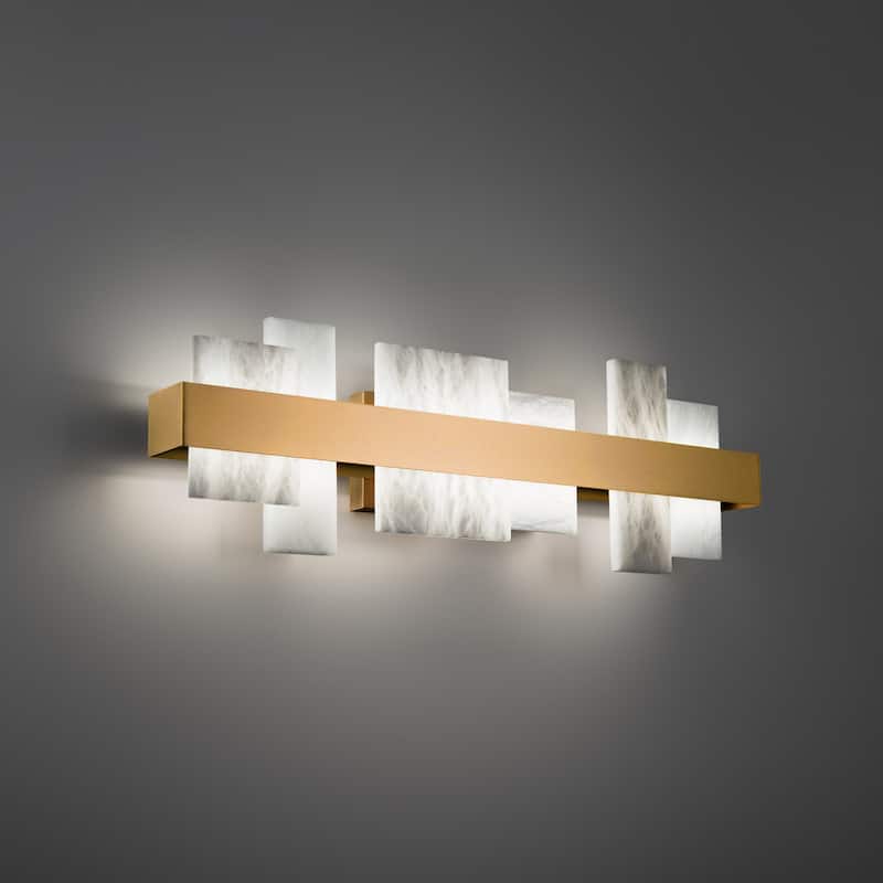 Acropolis 27in LED Bath Vanity & Wall Light 3000K in Aged Brass