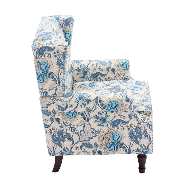 Patterned Upholstered Accent Chair for Living Room