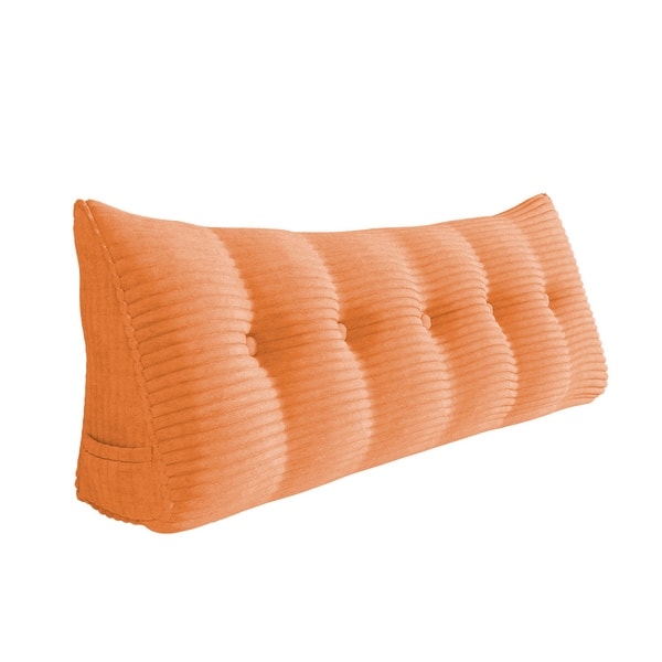 slide 2 of 15, WOWMAX Headboard Reading Wedge Pillow Back Support Bed Rest TV Watch Queen - Peach