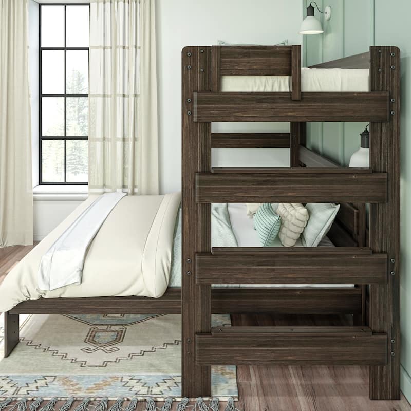 Max and Lily Farmhouse Twin over Queen L Shaped Bunk Bed