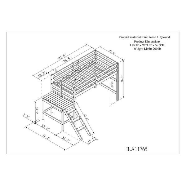 Twin Size Loft Bed with Platform&Ladder,Kid's Bed Bed Bath & Beyond