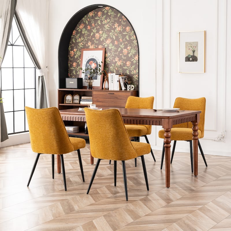 Modern Upholstered Fabric Kitchen & Dining Room Chairs Set of 2