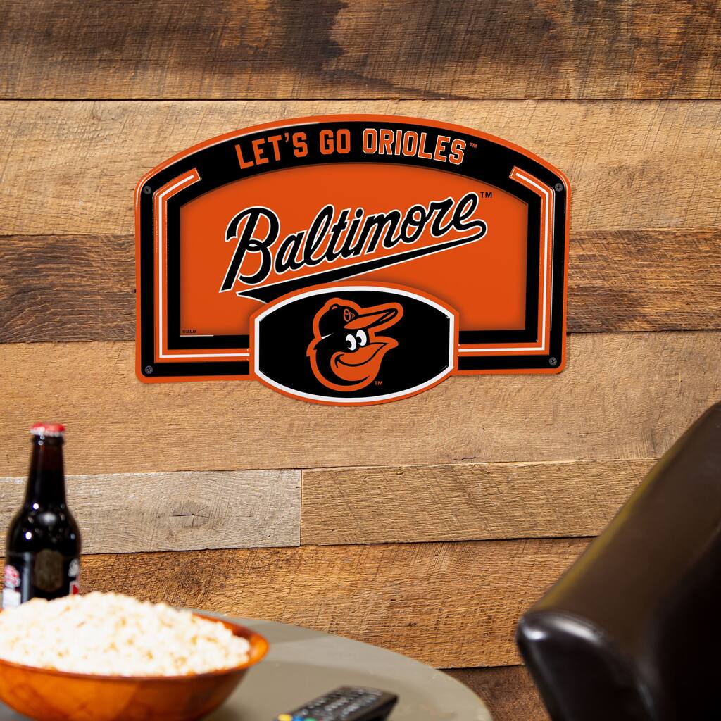 Baltimore Orioles Embossed Steel Wall Sign, 11" x 17"