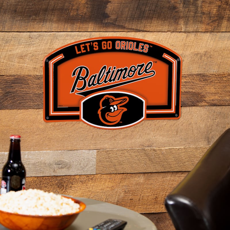 Baltimore Orioles Embossed Steel Wall Sign, 11" x 17"