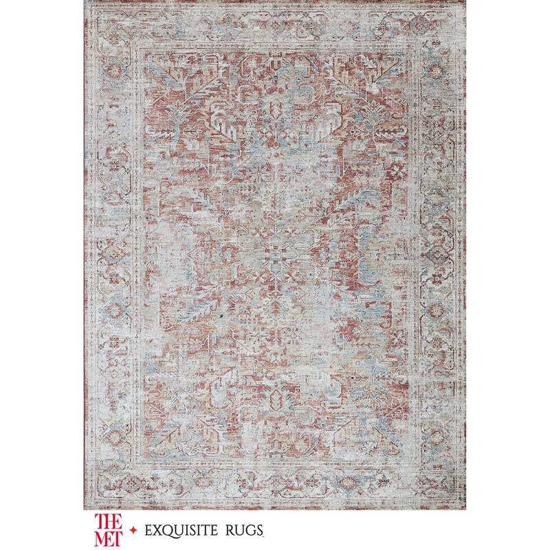The Met X Exquisite Rugs Antique Loom Rust/Beige Area Rug.
