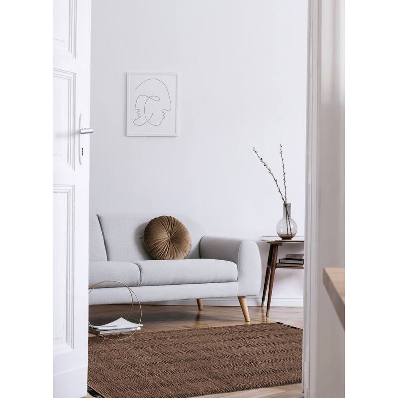 ECARPETGALLERY Flat-Weave Palas Denizli Brown Jute Kilim - 5'9 x 7'5