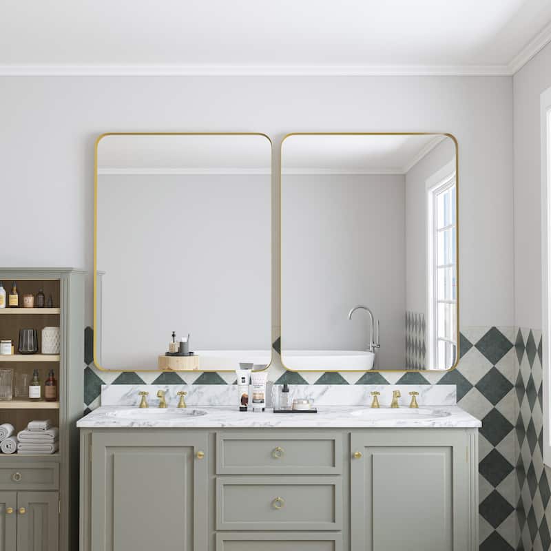 Laro Modern Metal Framed Wall Mirror by GDFStudio