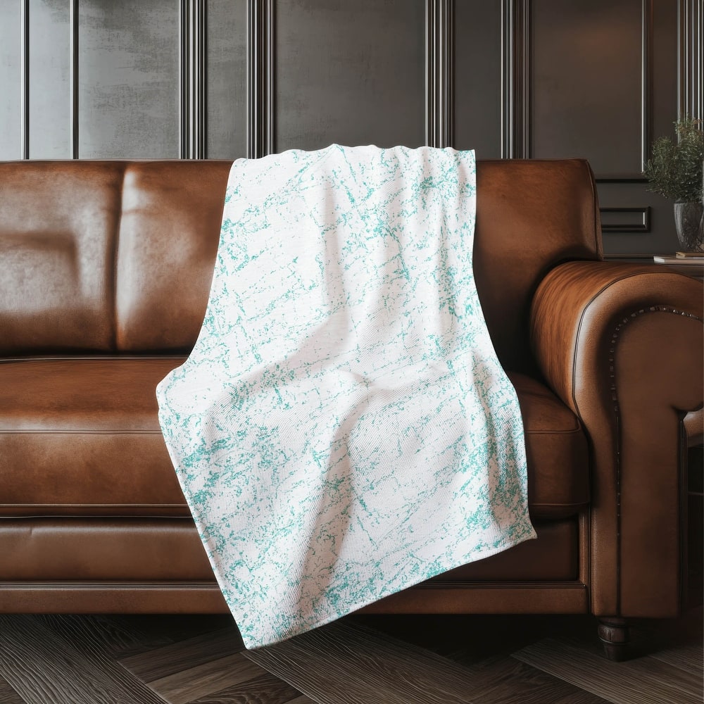Premium Machine Washable Modern Crackle Sherpa Throw Blanket