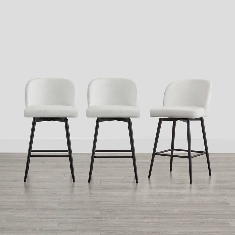 Charlotte Counter Height Swivel Barstool with Metal Legs Set