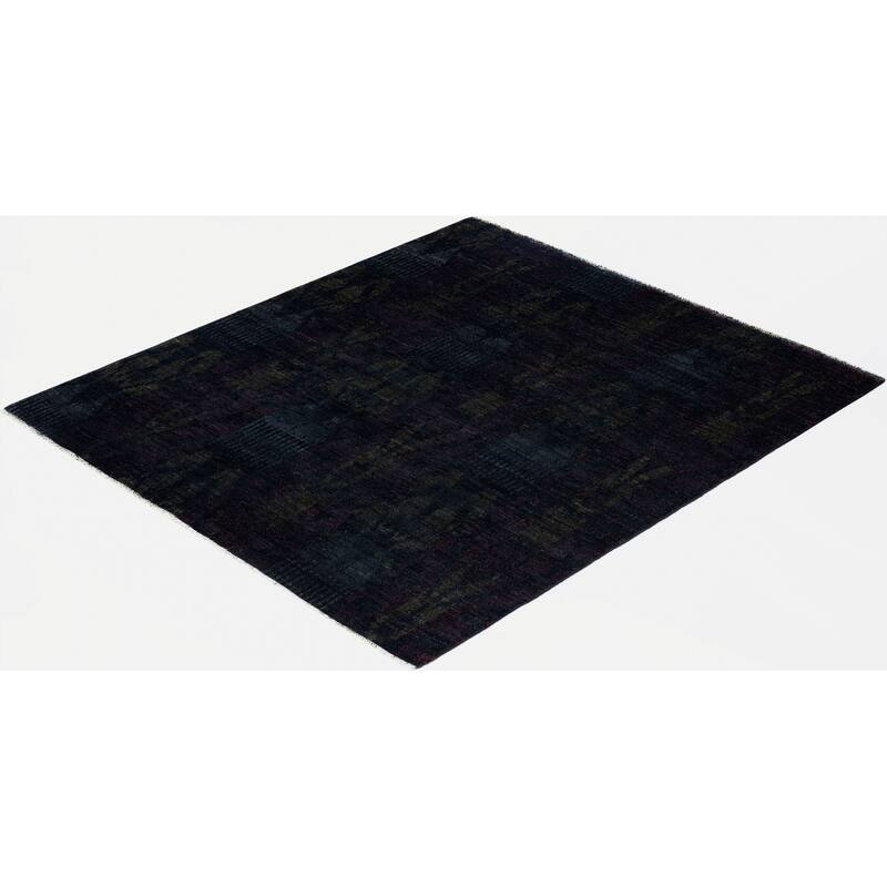 Overdyed One-of-a-Kind Hand-Knotted Area Rug - Black - 5' 0" x 5' 7"