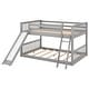 preview thumbnail 5 of 20, Full Over Full Wood Low Bunk Bed with Convertible Slide and Ladder