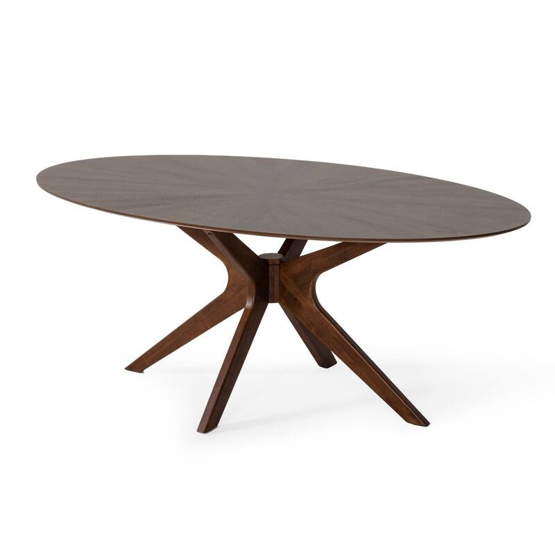 Modrest Prospect Modern Oval Walnut Dining Table