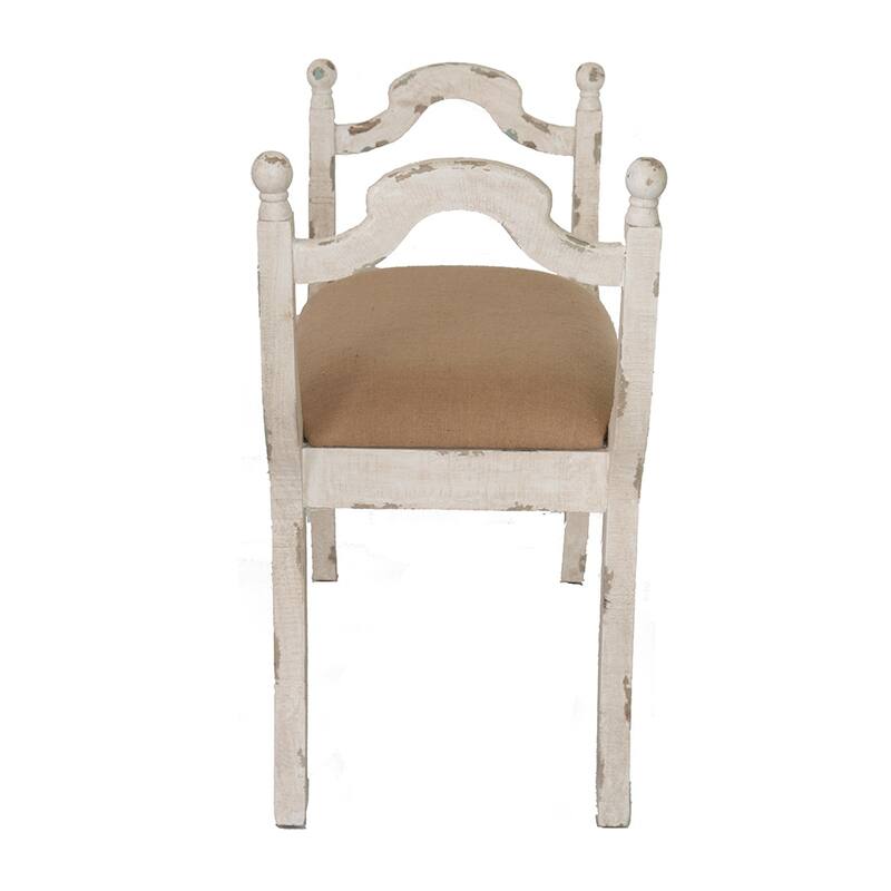 Farmhouse/French Country Style Vanity Chair，Wooden Bench with Cushion