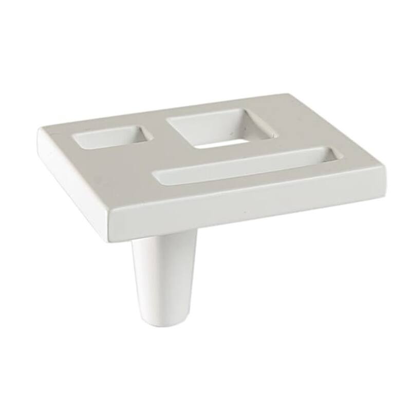 Du Verre Marcel 1-1/2 Inch Rectangular Cabinet Knob - White