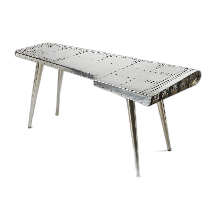 68" Silver Metal Writing Desk