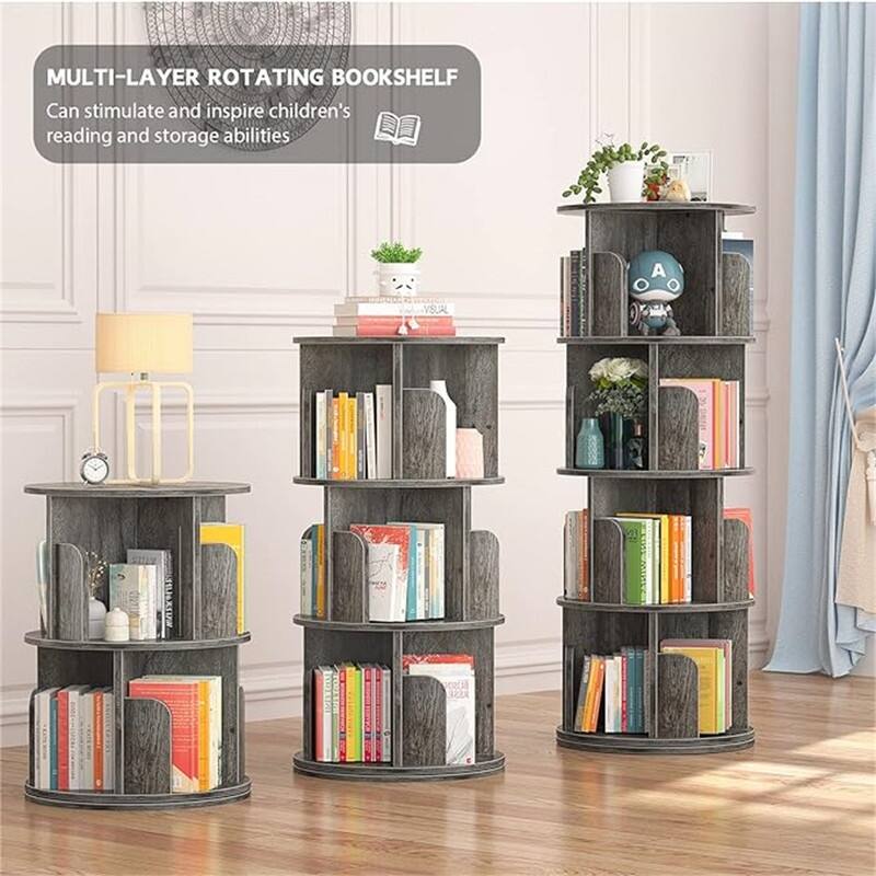 360 Display 4 Tier Floor Standing Bookcase Storage Rack - 15.7"D x 15.7"W x 51.2"H