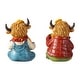 preview thumbnail 8 of 7, Glitzhome 4.25"H Set of 2 Thanksgiving Resin Highland Cow Table Decor