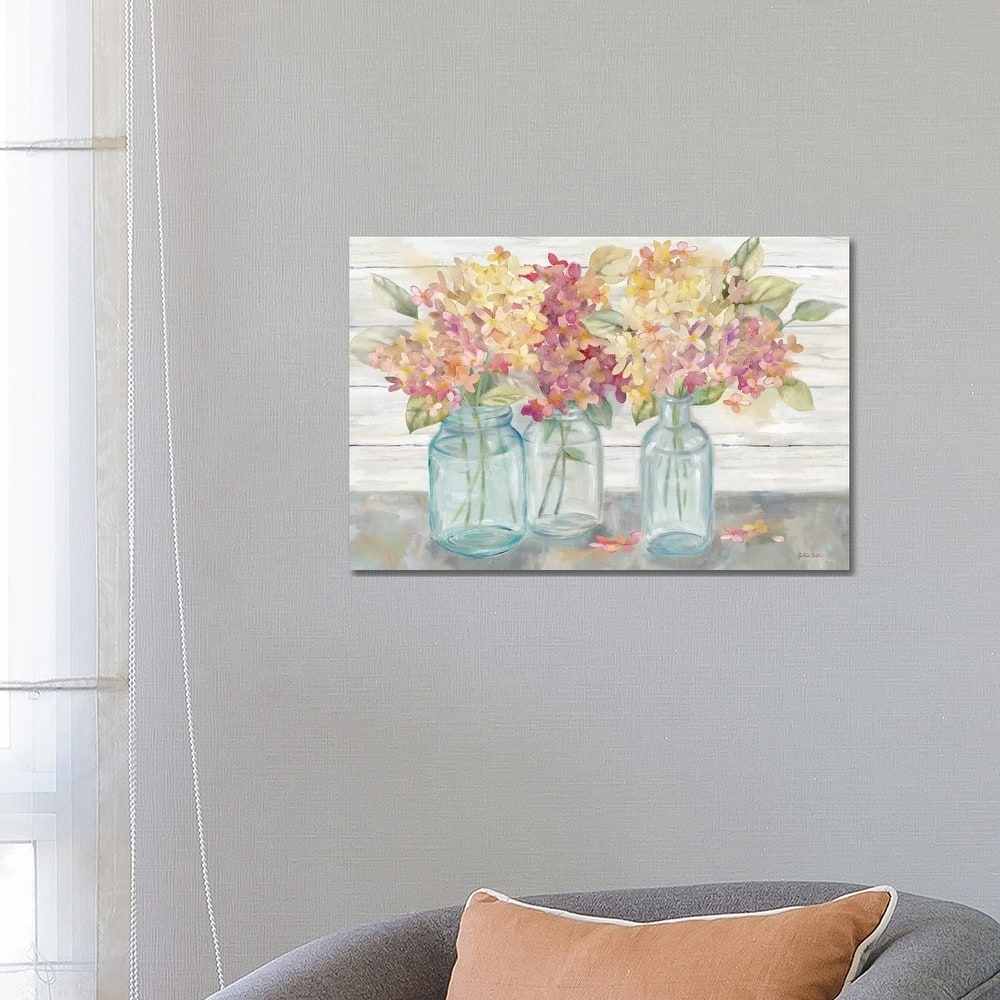 iCanvas "Farmhouse Hydrangeas in Mason Jars Spice" by Cynthia Coulter Canvas Print