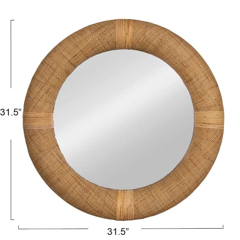 Handwoven Rattan Cane Wall Mirror