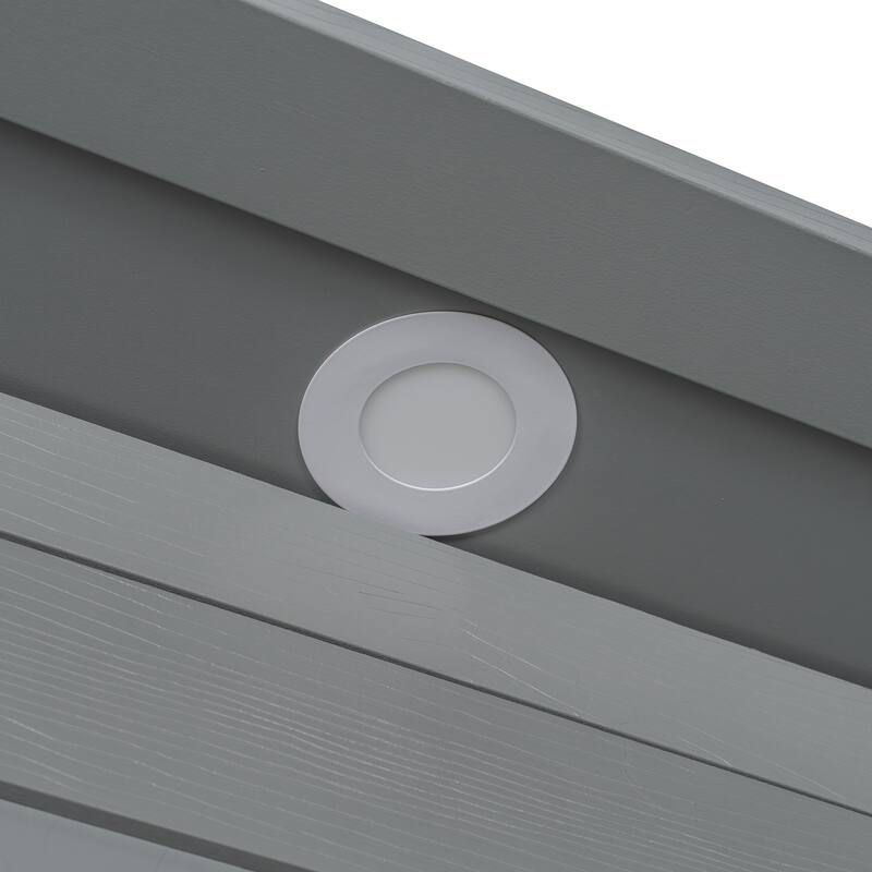 Queen Size Murphy Bed with Storage, Wine Rack, LED Lighting, and Drawers, Gray