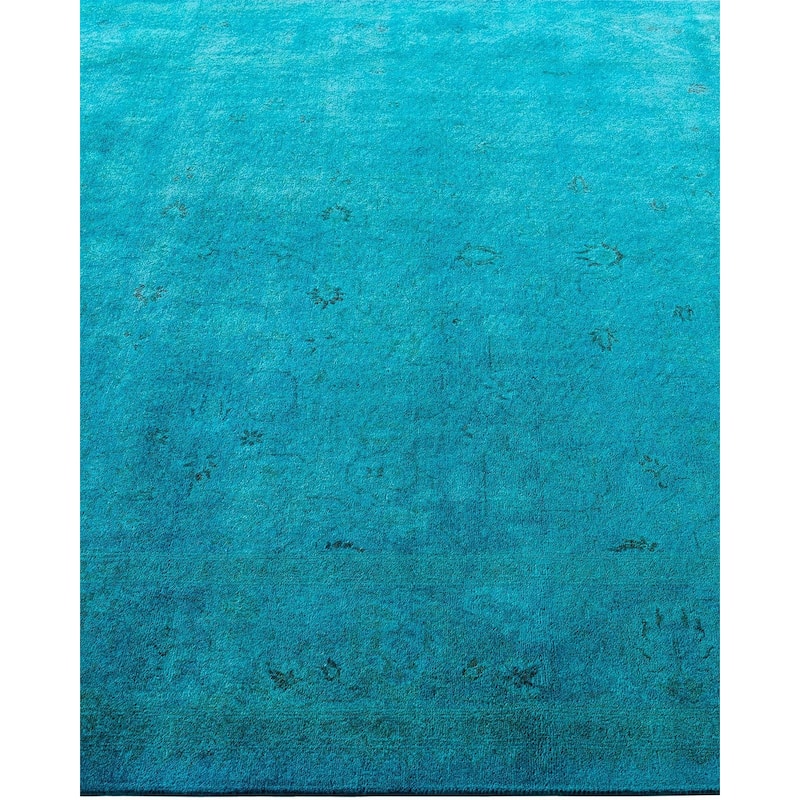 Contemporary Overdyed Wool Hand Knotted Area Rug - 5' 2" x 12' 7"