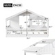 preview thumbnail 22 of 32, Solid Wood House Bed with Roof, Window and Guardrail for Kids, Boys and Girls, Bedroom